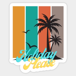 Retro Holiday Please Sticker